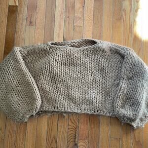 Hendrik lou cropped handknit sweater wool cropped chunky